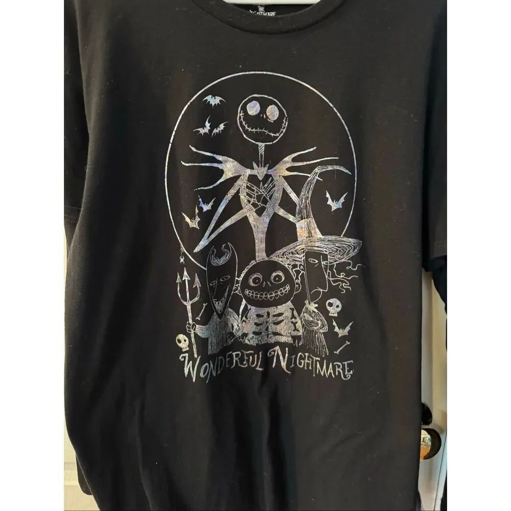 Disney Nightmare Before Christmas Black Long Sleeve Short Sleeve T-Shirt sz XL E